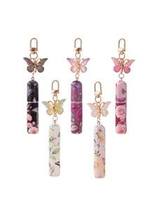For Butterfly Themed 5ml Perfume Refill Bottle Keychain For Women Travel Portable Cosmetic Spray Container With Bottom Filling System Girls Gift Idea - Nhiều màu - Xem 11