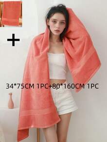 1条31.5英寸 x 62.9英寸加厚豪华浴巾，超级柔软吸水，适用于浴室、健身房、酒店、海滩——是送给每个人的完美礼物，也是居家和旅行的必备品。可用于家居浴室装饰、秋季装饰、返校季装饰、美发沙龙用品、家用淋浴巾，也适用于沙龙、酒店、健身房、家居用品、毛巾、护肤浴巾。