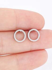 Delicate Mini Round Stud Earrings, Y2K Korean Style Women's Cartilage Earrings Jewelry, Fashionable Ladies Earrings - Style 1 - View 4