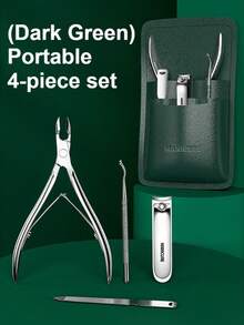 4pcs Silver Callus Remover Set - Stainless Steel Nail Clippers, Cuticle Nipper, Nail Care Tools For Home Manicure And Salon Use - Multicolor - View 11