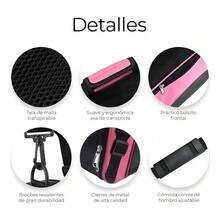 correa para perro Bolso para mascotas de modo dual: cuenta con un solo asa o correa cruzada, ventana de ventilación y cierre de cremallera; diseño plegable adecuado para gatos y perros pequeños, liviano y portátil, ideal para aviones, automóviles y clínicas veterinarias; disponible en varios colores, diseño estilo mochila y paneles transpirables. - Negro - Ver 8