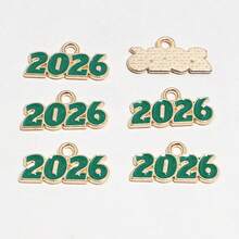 20 pièces Charms pendentif numéro d'année 2026 en émail 18x9mm pour boucles d'oreilles, colliers, bracelets. Accessoires de fabrication de bijoux DIY - 2026 - Voir 5