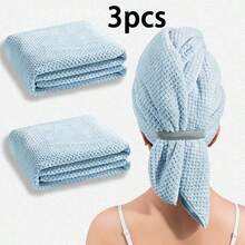 1pc Women's Large Size Microfiber Hair Towel, Soft Quick-Dry Headband With Elastic Edge For Wet Curly Long Hair, Anti-Frizz Microfiber Towel - Multicolor - View 18