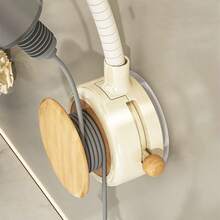 360°旋转可调节高度浴室吹风机架，壁挂式吹风机收纳架，解放双手，无需钻孔，不会损坏墙面