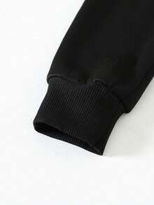 Disney Stitch Letter Pattern Print, Soft And Warm Boys' Hoodie, Suitable For Boys' Daily Wear, Parent-Child Outings And Other Scenarios. - 黑色 - 查看 4