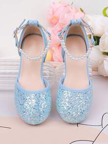Hochzeitsfeier Abend Urlaub süß niedlich Blumenmädchen Mädchen Ballettschuhe geeignet für große mittlere kleine Mädchen Kinderschuhe Babyschuhe klassisch vielseitig kleine Ballettschuhe Mädchen Mode blaue Perle vier Jahreszeiten Urlaub High Heel Blockabsatz Ballettschuhe formelles Kleid Kleid Aufführung passender Rock Aufführungsschuhe Tanz Mary Jane Prinzessin Schuhe Cut Out Ballettschuhe - Blau - Übersicht 6