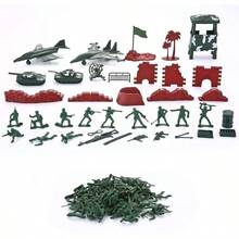 JOYIN Soldier Playset Men Bucket Action Figures Battle Group Deluxe Playset with Men, Aircrafts, Helicopters, Tanks with Bucket 164 Piece - inicial - Ver 6