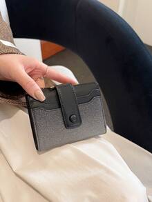 时尚菱形多功能女士钱包，手拿包，名片夹，骷髅头，Y2K，朋克，零钱包，刺绣，亮面，哪吒，混沌海，敖丙，眼镜盒，钞票夹，复古多功能多卡位女士钱包，短款钱包，办公，商务旅行，旅游，度假，时尚，复古风格，翻盖带钥匙扣女士钱包，男女通用卡包 - 黑色 - 查看 9