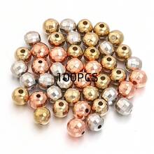 20-200pcs/Pack CCB Round Faceted Disco Ball Beads, Multi-Size, Fashion Classic Casual Gold & Silver Jewelry Making DIY Beads, Spacer Beads For Bracelets, Necklaces, Crafts, Decorations, Pendants, Wholesale Beads - Faceted Round Beads - View 29