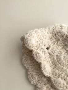 花卉图案马海毛秋冬新款保暖护耳帽，时尚灰色花卉流苏针织帽，舒适针织渔夫帽，百搭针织渔夫帽，保暖内衬针织帽，适合秋冬季节 - 小辮子花朵邊拉毛 - 查看 10