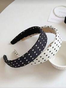 2pcs Polka Dot Casual Polyester Headbands, All Season, Hair Band, Hair Hoop Hairband Beauty Home Hair Accessories - Multicolor - View 3