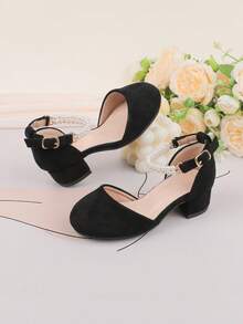 Wedding Party Evening Vacation Sweet Cute Flower Girl Girls' Shoes Suitable For Big Medium Small Girls Children Shoes Baby Shoes Classic Comfortable Versatile Little Shoes Girls Fashion Black Pearl Four Seasons Holiday Elegant High Heel Chunky Heel Shoes Formal Dress Performance Shoes Dance Mary Jane Princess Shoes Hollow Shoes - Black - View 3
