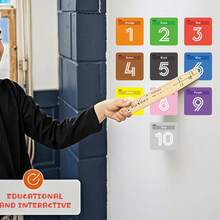 12pcs Cartoon Funny Square Number Hopscotch Wall Stickers, Home Decor, Self-Adhesive, Floor Decoration, Suitable For Bedroom And Living Room - A - View 6