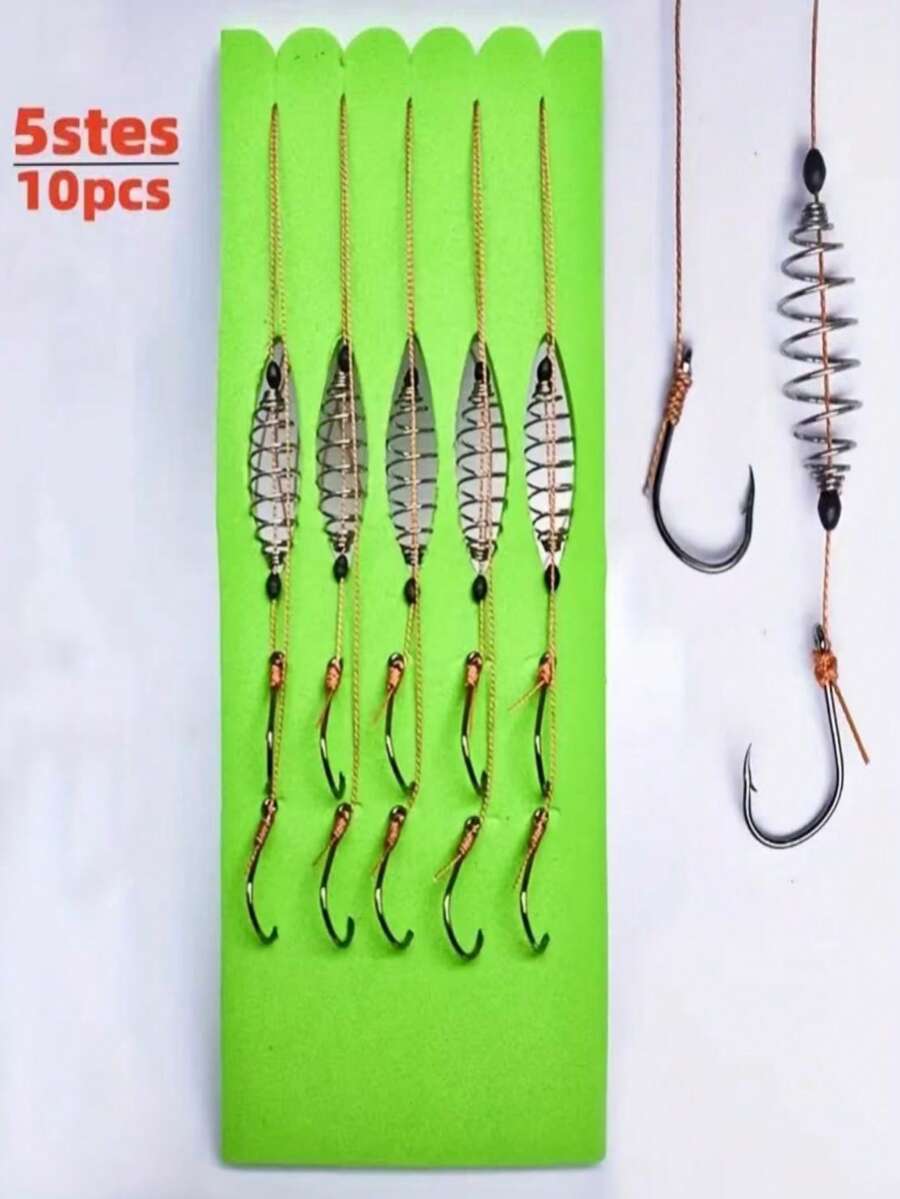 5件套防双钩钓鱼用具，适用于中小型鱼类 - 彩色 - 查看 1