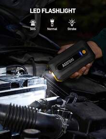 AstroAI B8 Arrancador De Batería para Coche, Cargador de Batería de Auto y Jump Starter Carro De 12 V (7,0 L Gasolina / 5,5 L Diésel).Incluye Luz Led Y Todos Los Accesorios (Naranja) - Amarillo - Ver 3