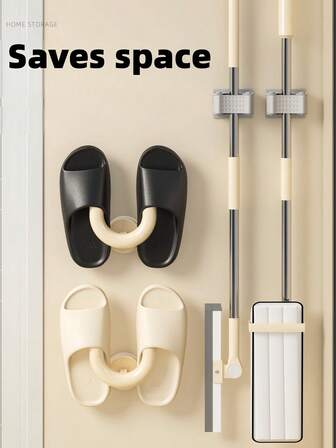 1pc Bathroom Slipper Rack No Drill Wall Mounted Shoe Storage Organizer Toilet Hanging Slipper Draining Holder, Waterproof Moisture Resistant, Space Saving Bathroom Organizer, Quick Install, Alloy Metal, Indoor Home Entryway Or Shower Area, Keeps Slippers Dry And Tidy, Ideal For Small Bathrooms And Shared Spaces Elegant Minimalist Design, Multifunctional Hanging Rack, Anti-Slip Draining Function, Easy Setup, Finish, Keeps Bathrooms Neat And Ready For Guests