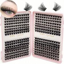 384pcs Individual False Eyelashes For DIY Lash Extension, D-Curl Fluffy Lashes, Easy Lash Extension At Home - Black - View 1