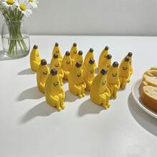 3pcs Anxious Banana Model, Collectible Figurine, Desktop Decor, Car Interior Decor, Fun Office Desk Accessory, Holiday Gift, Birthday Gift, Christmas & Halloween Decor, Autumn Home Decor Collectible - Yellow - View 4