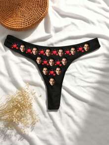 One Custom Face Thong, Custom Photo Underwear, Personalized Face Thong, Personalized Face Underwear, Custom Face Underwear, Custom Photo Thong, Women's Custom Thong