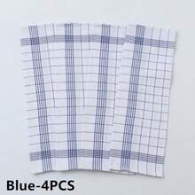 1/2/4/6/8/12条装超柔软厨房毛巾，超强吸水，格子条纹设计，红/蓝/黑三色可选，居家及餐饮业理想之选