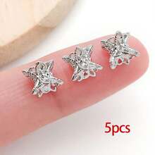 5pcs 18k Gold Plated Bead Caps Double Flower Bead Caps Filigree Flower Beads Brass Bead Spacers Double End Bead Caps For Jewelry Making Bracelets Earrings Supplies Women