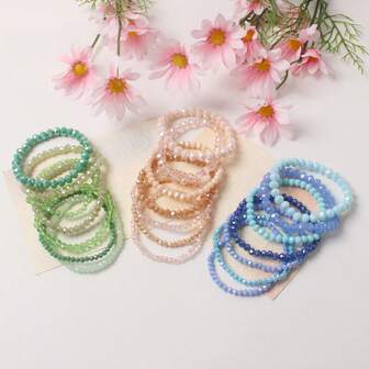 Set de 7 piezas de pulseras multicapa con cuentas, joyería estilo bohemio apilable para mujeres, regalo delicado, apto para uso diario y vacaciones