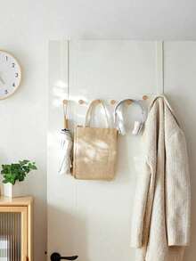 1个免钻孔门挂钩，创意卧室门挂钩，收纳整理神器，可挂外套、围巾、帽子、包包、毛巾、衣物等，无需工具，直接挂在门上，简单方便。充分利用空间：巧妙利用门后的闲置空间，让您的卧室、浴室和门厅瞬间整洁有序。情人节促销