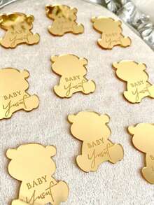 20pcs Gold Crown Labels, Customizable Crown Labels, Christening Labels, Mirror Chocolate Labels, Crown Name Labels 5cm - Gold - View 27