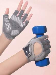 Anti-Slip Fingerless Gloves, Full Palm Protection, Breathable Fitness Gloves, Unisex, Half Finger Cycling Gloves, Weight Lifting Gloves, Gym Workout Gloves, Pull-Up Gloves, Fitness Equipment, Bicycle Accessories