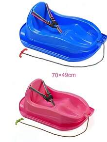 70x49cm Sled With Safety Belt And Tow Rope, Random Color - Winter Skiing Tool, Outdoor Leisure Skiing Equipment - Random Color - View 6
