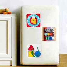 Wooden Busy Module Magnetic Fridge Game For Children's Cognitive Hand-Eye Coordination Training Puzzle Toy Decoration Christmas Gift; - Multicolor - View 6