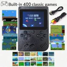 1台Macaron Mini 400合1掌上游戏机，大屏幕复古经典便携式游戏设备，配备1020mAh高容量电池，复古游戏机（1人/2人）