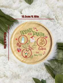 Customized Santa Claus Cookie Plate, Round Christmas Tray, Wooden Christmas Cookie & Milk Tray, Christmas Eve Reindeer Snack Tray, Christmas Gifts, Santa Claus Placemat, Cookie Box, Milk & Carrot Plate, Holiday Party Tray Supplies - Multicolor - View 10