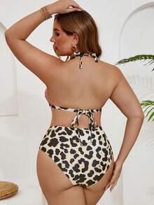 2026 New Plus Size Printed Tie-Front Sexy Bikini Swimsuit