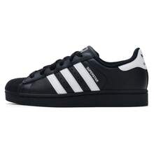 Adidas Originals SUPERSTAR II 经典贝壳头休闲运动鞋，男女童鞋，2026 新款低帮滑板鞋，JH9977 - 黑色 - 查看 5