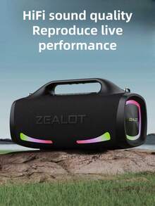 ZEALOTS79 100W 無線喇叭，具備 RGB 彩色燈光、支援 SD 卡/USB/AUX 介面，並可進行免持通話。適合戶外活動、舞會、家庭聚會及海灘派對 - 均碼 - 查看 7