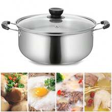 Induction Non Stick Stainless Steel Cookware Cooking Pots Pan With Lids - 銀色 - 查看 3
