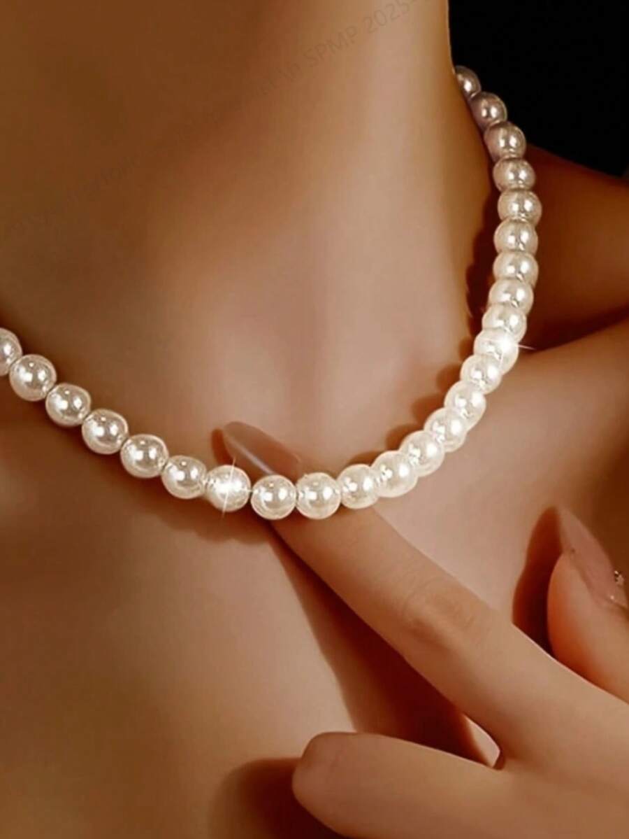 Elegant Classic Pearl Necklace, Suitable For Christmas, Thanksgiving, Weddings, Parties - All Seasons - Pearl Necklace - View 1