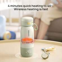 PHILIPS 0.32升无线充电加热杯，便携式电保温杯，适合办公室和家庭使用，米白色 - 奶油杏 - 查看 3