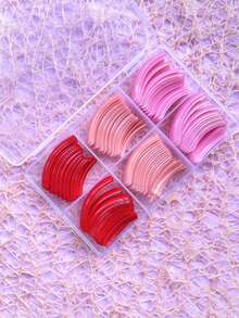 120 pièces Faux ongles extra longs à presser, roses et rouges, incurvés. 3 différentes couleurs de plaques à ongles, classiques, mignons et élégants. Faux ongles réutilisables couvrant complètement, convenant pour la manucure et le jour de la Saint-Valentin. - Multicolore - Voir 3