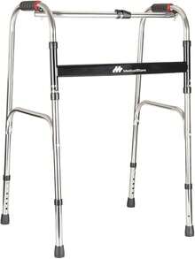 MEDICAL STORE Andadera de Lujo Adulto Tercera Edad Con Ruedas Modelo Fabricada En Acero De Alta Resistencia Altura Ajustable 6 Alturas y Plegable Por Medio de Palancas. - Gris Normal - Ver 13