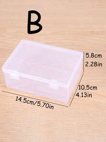 1 件长方形渔具透明塑料收纳盒，带翻盖的工艺品配件组件工具容器，用于文具、电子元件、五金零件、玩具收纳的透明塑料盒 - 無色 - 查看 11