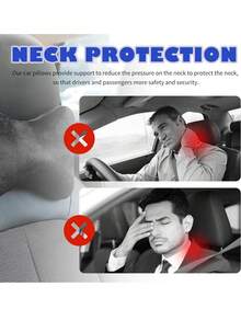 2pcs/1pc Car Headrest, Soft And Comfortable Car Neck Pillow, Relieve Driving Fatigue, All-Season Car Headrest, Car Interior Accessories, Suitable For Sedan, SUV - Style a - View 9