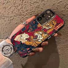 Tigres y Leones Están Luchando, Fundas Dedicadas para Teléfonos  Galaxy S25ULTRA, S24PLUS, S23FE, S21PRO, S22, S20+, A03S, A05S, A14, A31, A53, A34, A10, A04E, M04, A33, A35, A55, A72, A71, A70, A22, A16, A06, A20S, A54, Resistentes a la Suciedad, Elegantes, Modernas, Coloridas, Plateadas IMD. - Mezcla de colores - Ver 5