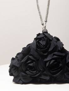 迷你钱包、新娘伴娘包、花卉包、舞会礼服包、舞会礼服配饰、创意包、婚礼用品、女士礼物、圣诞包、情人节包（图案随机） - 黑色 - 查看 4