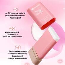 Nuevo Colorete en Barra Cambia de Color, Tono Cálido Transformador, Vibrante, Se Aplica Suavemente en Mejillas y Labios, Crea un Aspecto Natural sin Maquillaje, Acabado Mate, Ilumina el Cutis, Colorete en Barra en Polvo - Multicolor - Ver 8
