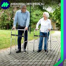 MEDICAL STORE Andadera de Lujo Adulto Tercera Edad Con Ruedas Modelo Fabricada En Acero De Alta Resistencia Altura Ajustable 6 Alturas y Plegable Por Medio de Palancas. - Gris Normal - Ver 7