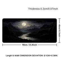 这款大型游戏鼠标垫采用紫色调的日式夜樱山水和宝塔图案，底部为防滑、可水洗的橡胶材质。这款超大尺寸的桌面垫非常适合用作办公配件、电脑装饰和桌面摆设。 - 黑色 - 查看 14