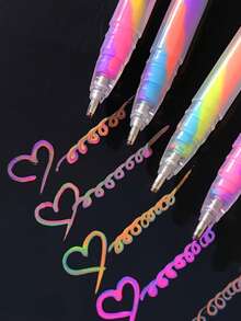 儿童金属彩虹色笔套装 - 细头绘画涂鸦笔，适合3岁以上儿童，适用于各种手工制作，是送给孩子的完美生日/复活节/新年礼物。