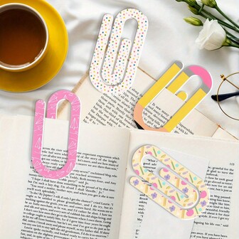 2pcs Unique Giant Acrylic Paper Clips, Clear Large Bookmark For Teachers & Book Lovers, Back To School & Appreciation Gift, Aesthetic Desk Decor